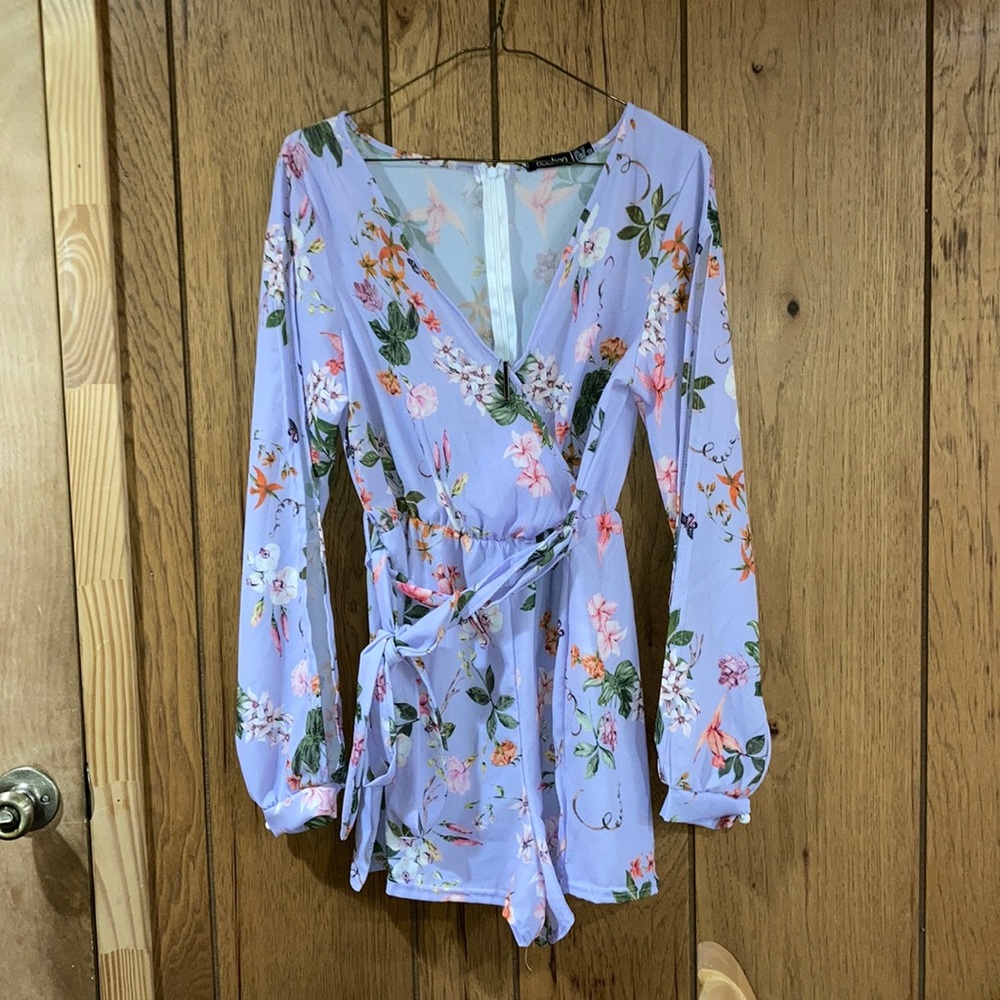 New purple floral dress